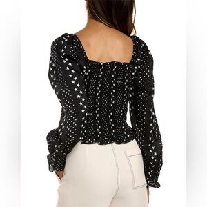 LoveShackFancy Black Star Blouse